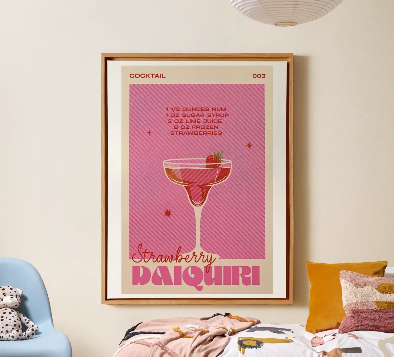 Daiquiri alla fragola tela con Cornice a cassetta da Cocktail Drink