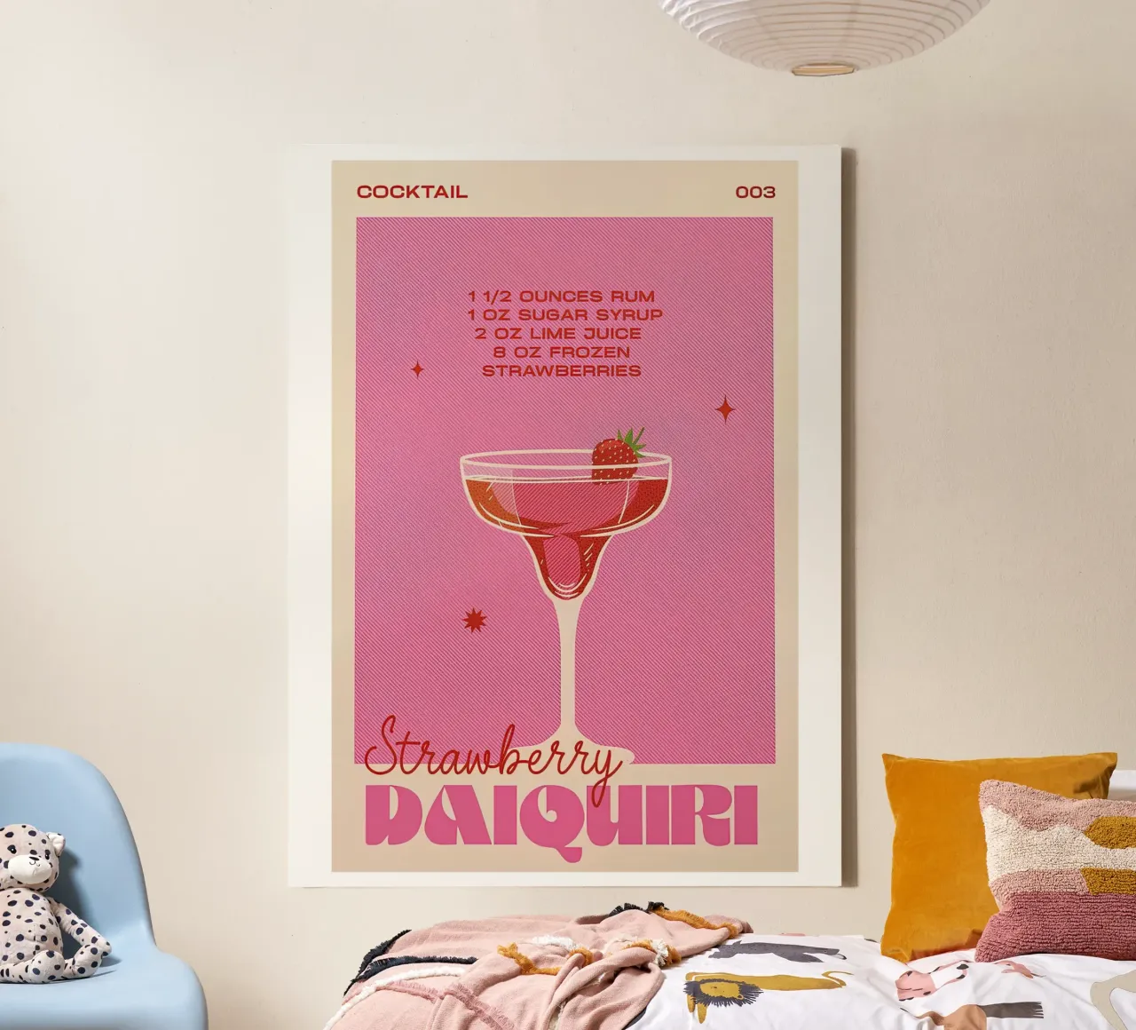 Daiquiri alla fragola tela con Cornice a cassetta da Cocktail Drink