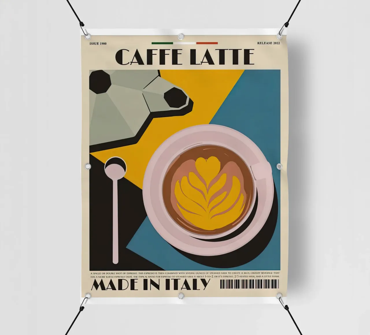 Tazza Caffe Latte telo in pvc da Cocktail Drink