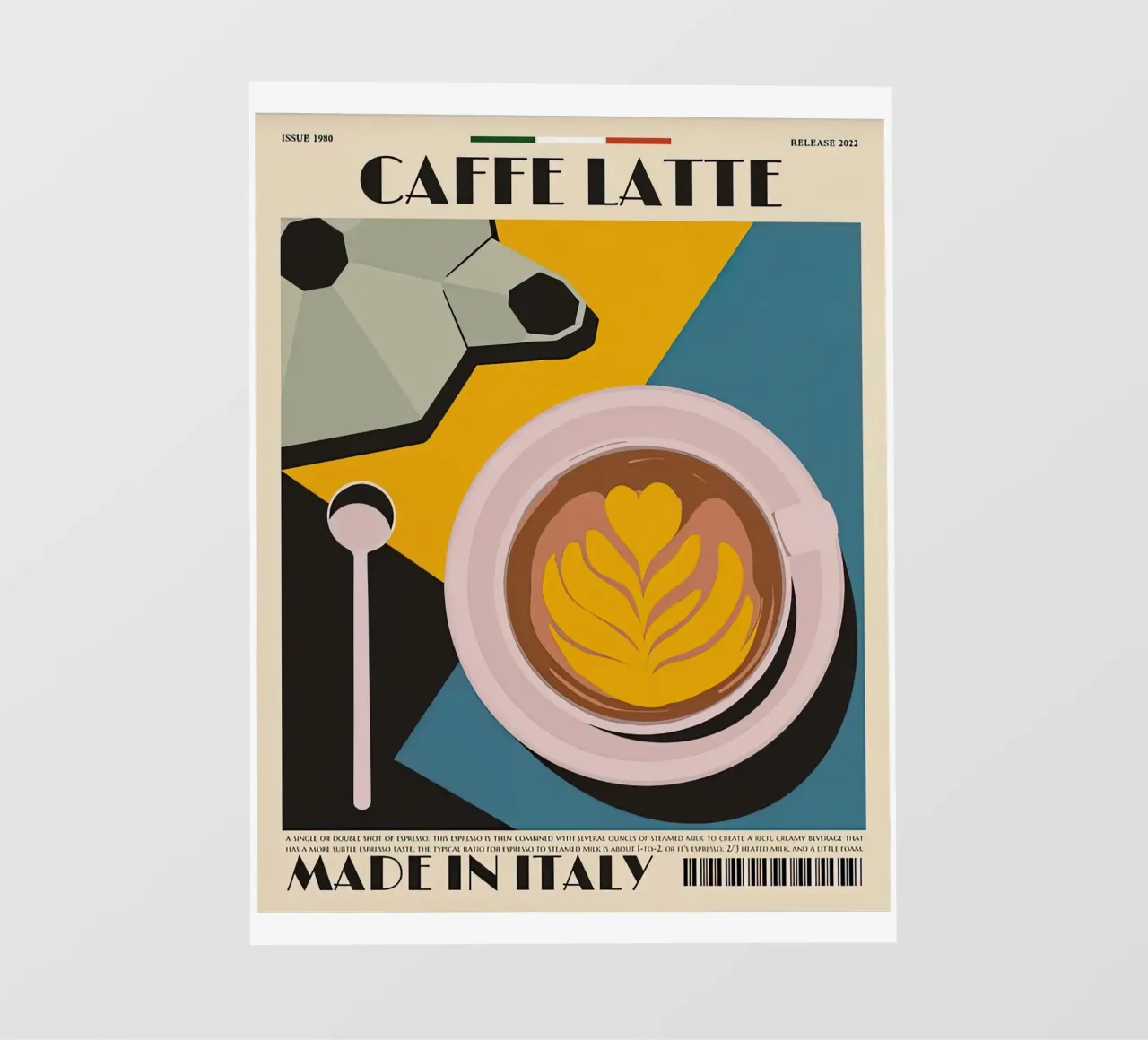 Tazza Caffe Latte telo in pvc da Cocktail Drink