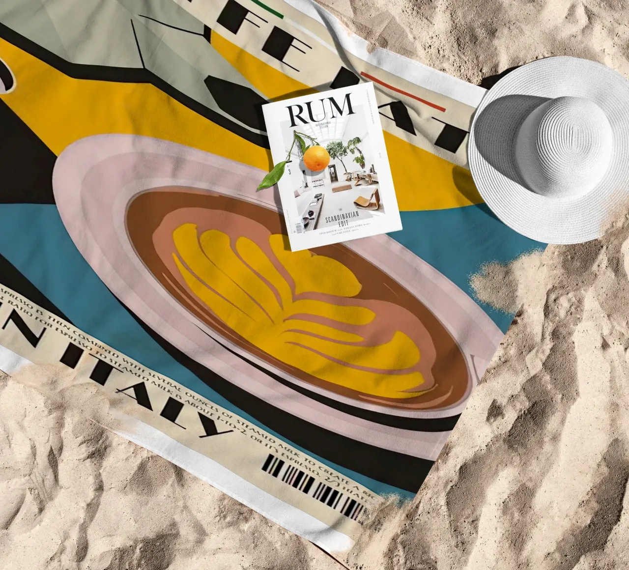 Tazza Caffe Latte telo mare da Cocktail Drink