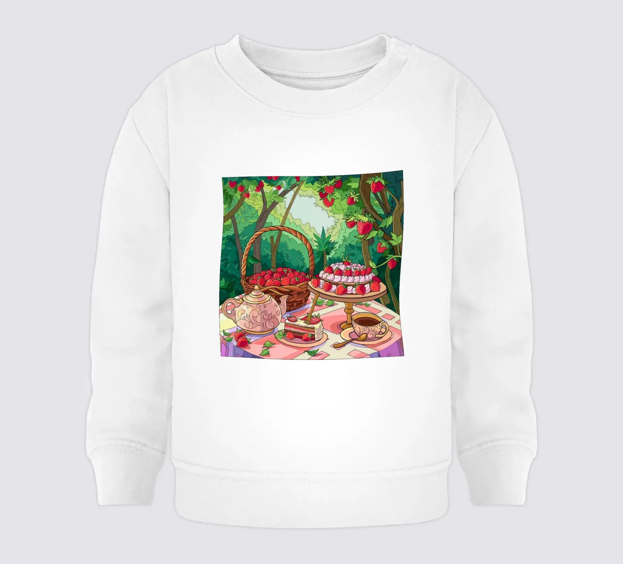 Picnic alla fragola felpa neonato da Fanya Art