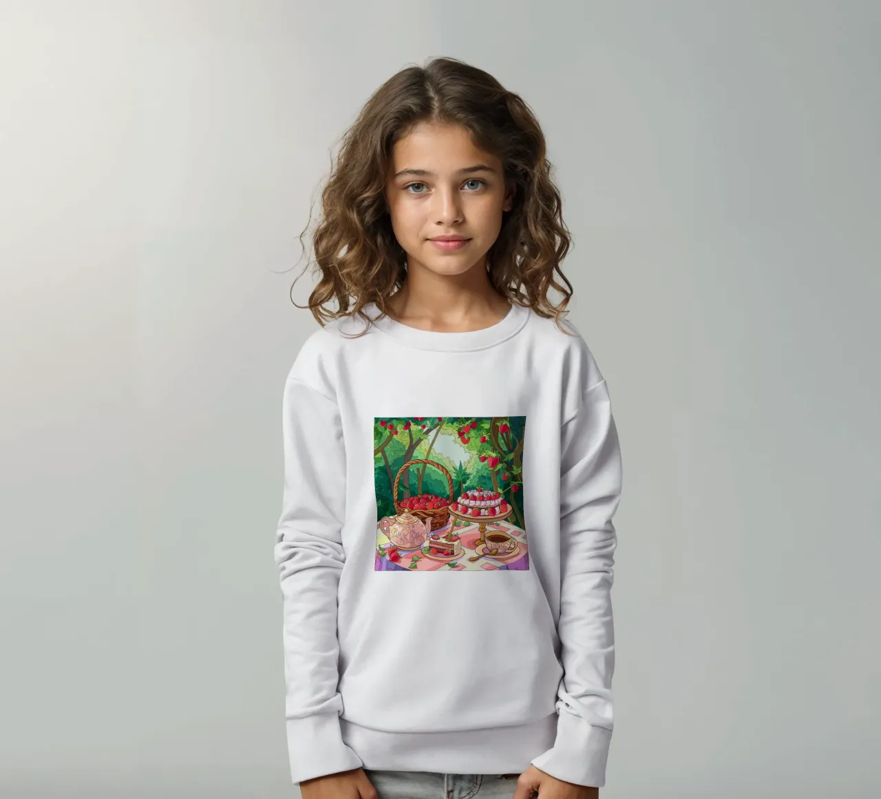 Picnic alla fragola felpa bambino da Fanya Art