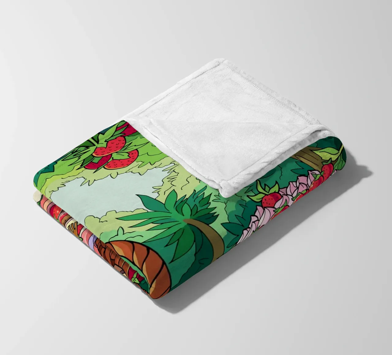 Picnic alla fragola coperta in pile da Fanya Art