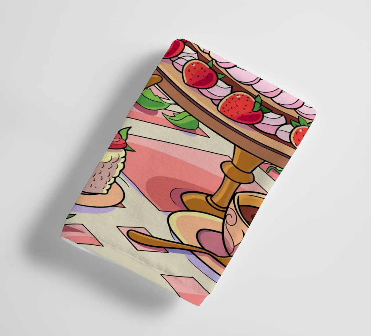 Strawberry Picnic towel by Fanya Art
