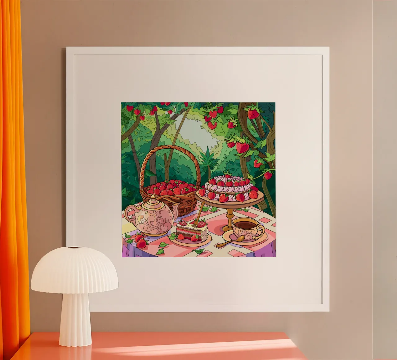 Strawberry Picnic poster by Fanya Art