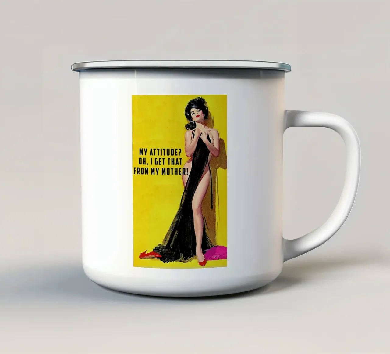 My Attitude? tazza in smalto da Gallery Print and Art Limited