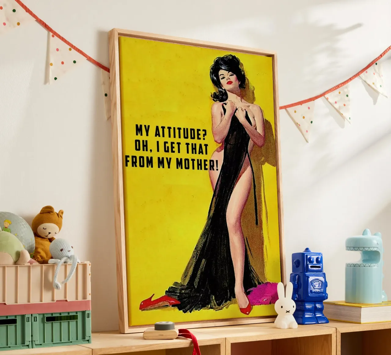 My Attitude? tela con Cornice a cassetta da Gallery Print and Art Limited