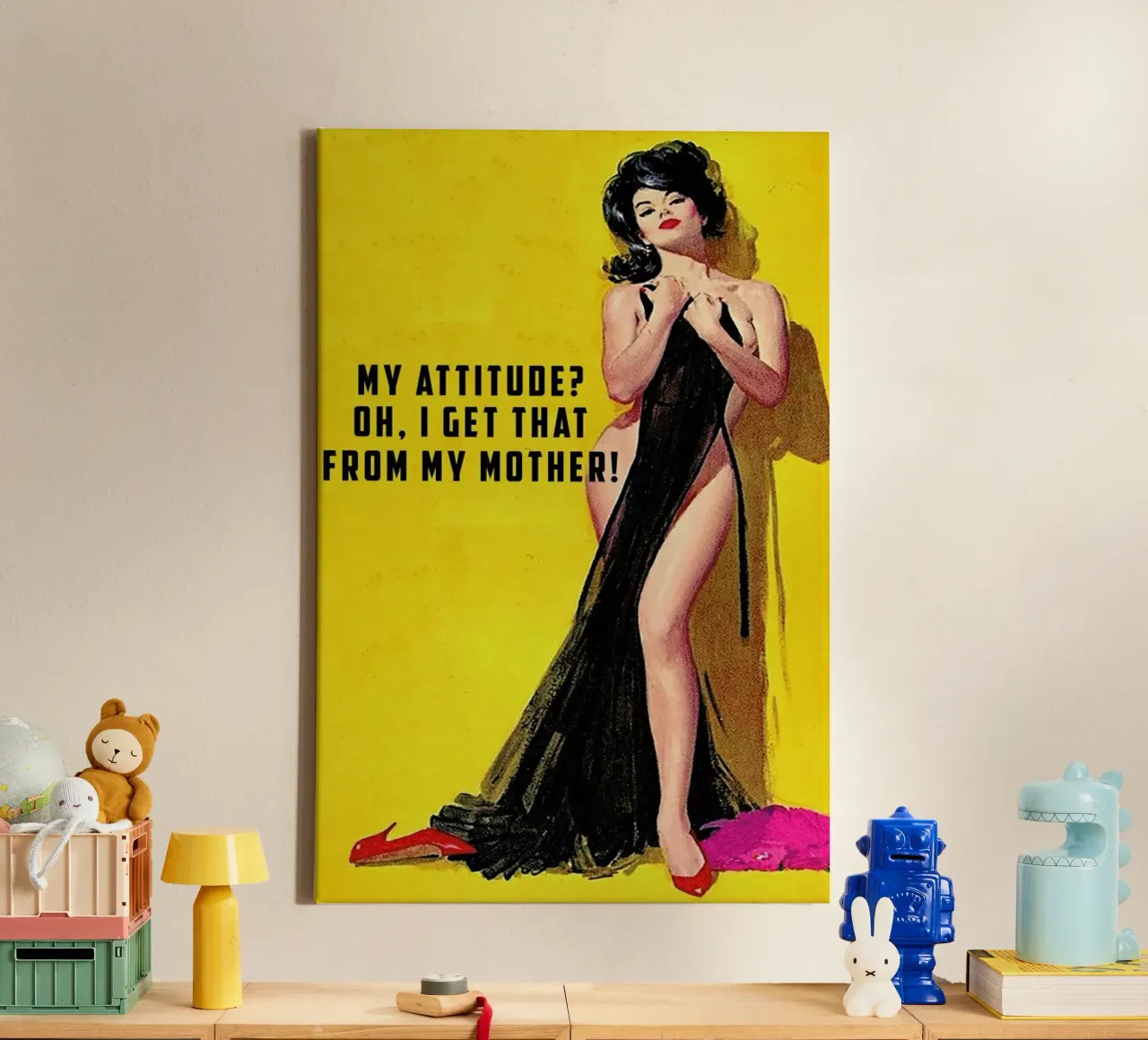 My Attitude? tela con Cornice a cassetta da Gallery Print and Art Limited