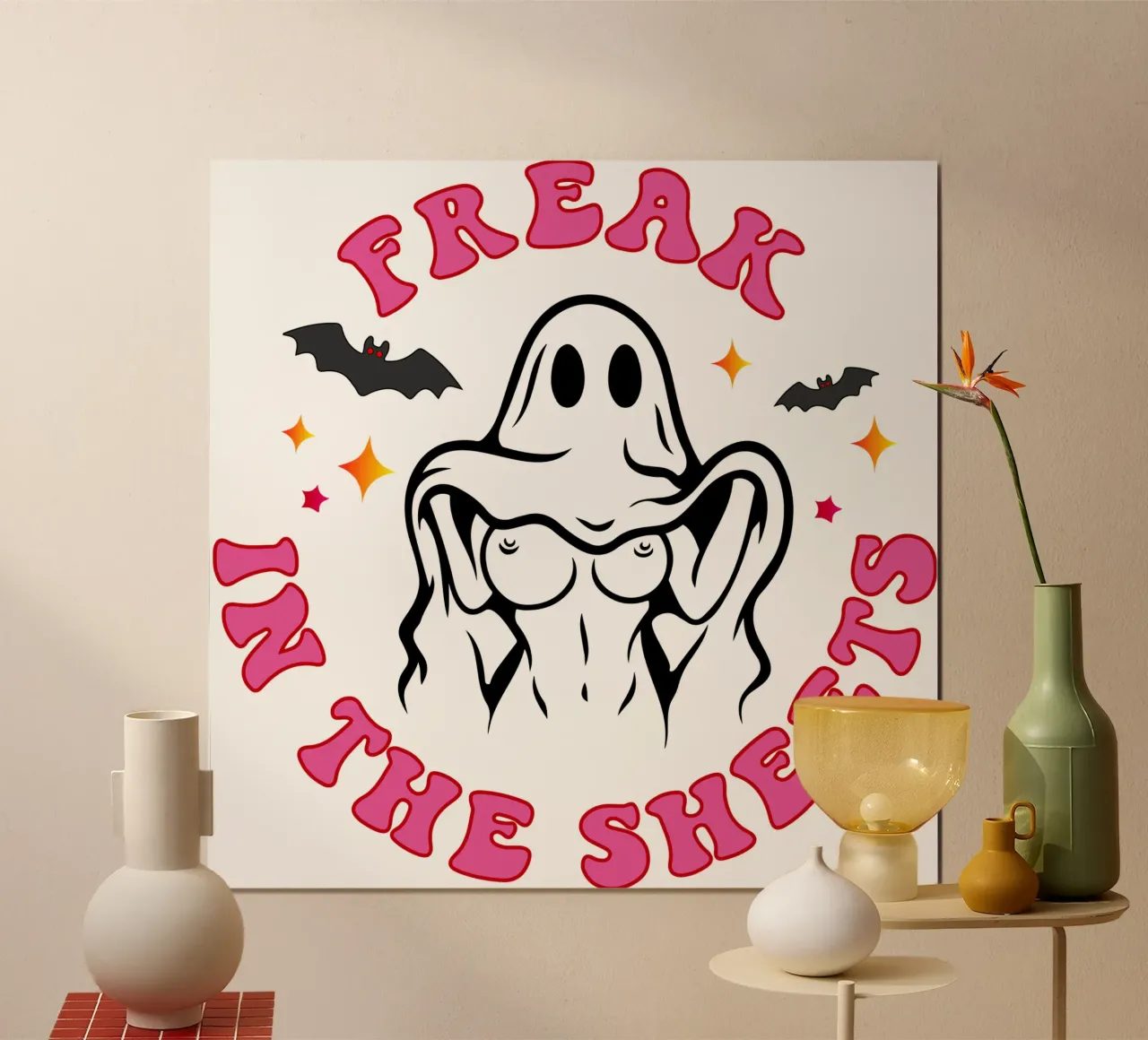 freak in the sheet sexy ghost poster de onetime
