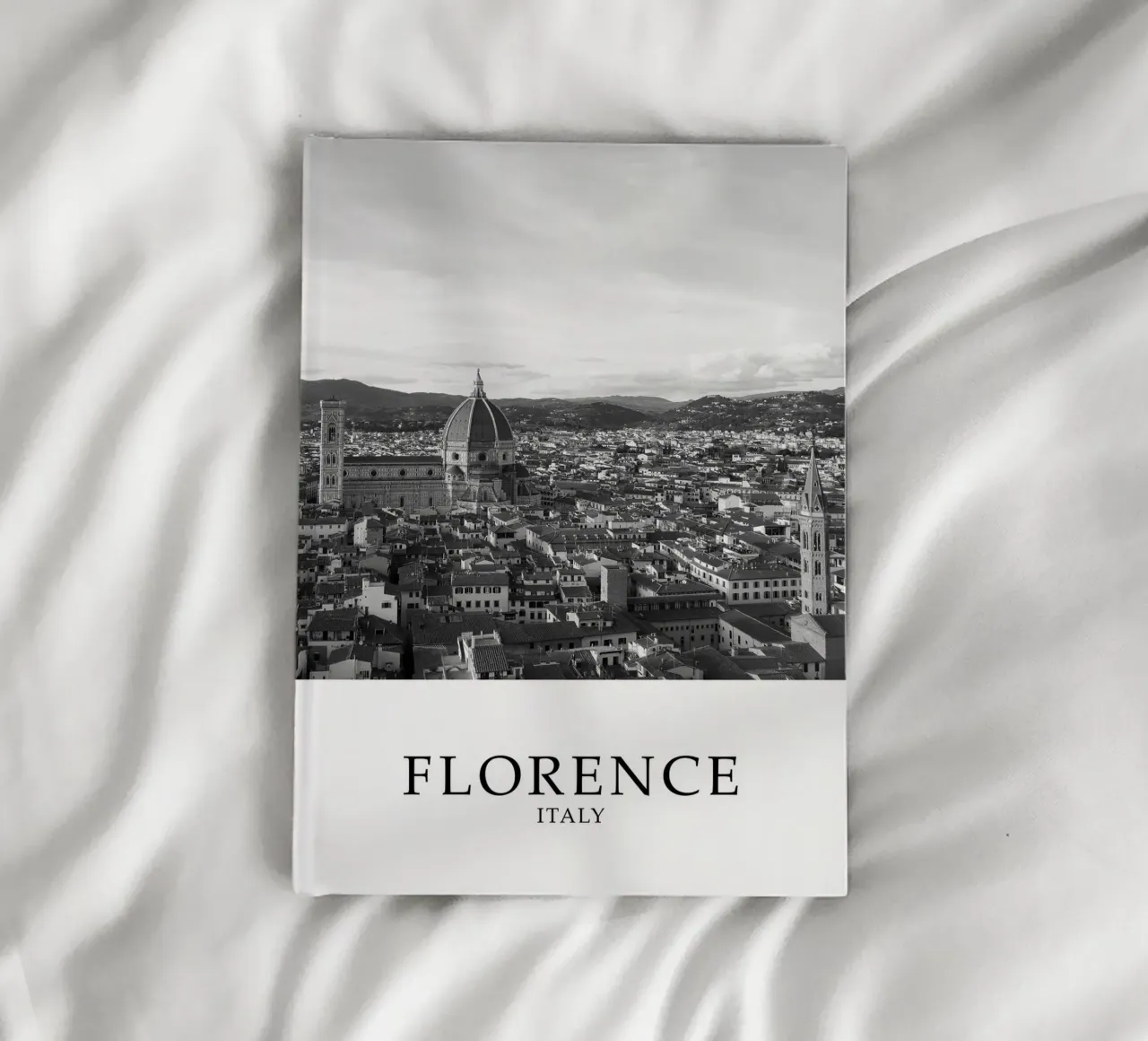 Florence Tuscany Italy Skyline Scene Greyscale notebook by Charnwood Prints