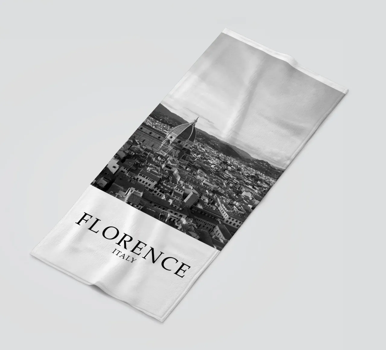 Firenze Toscana Italia Scena Skyline Scala di grigi telo mare da Charnwood Prints