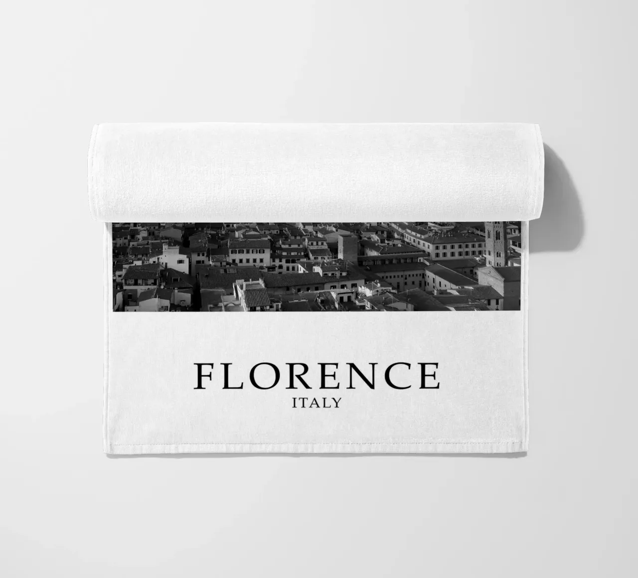 Firenze Toscana Italia Scena Skyline Scala di grigi telo mare da Charnwood Prints
