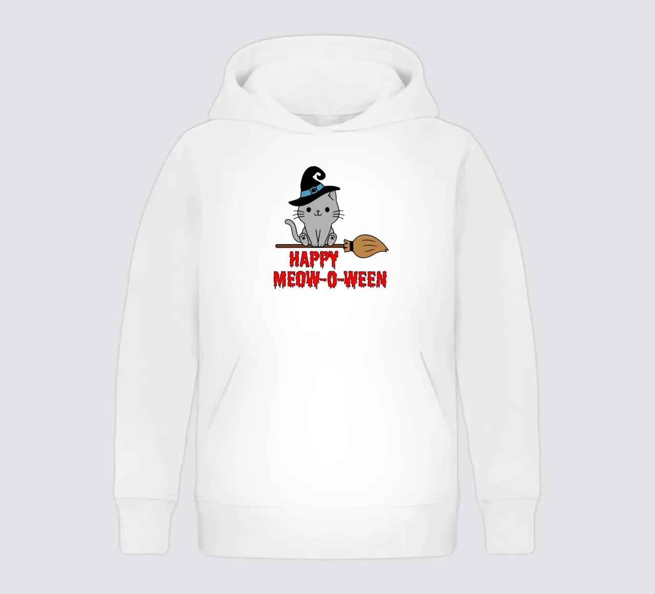 felice miagolio o ween felpa bambino con cappuccio da onetime