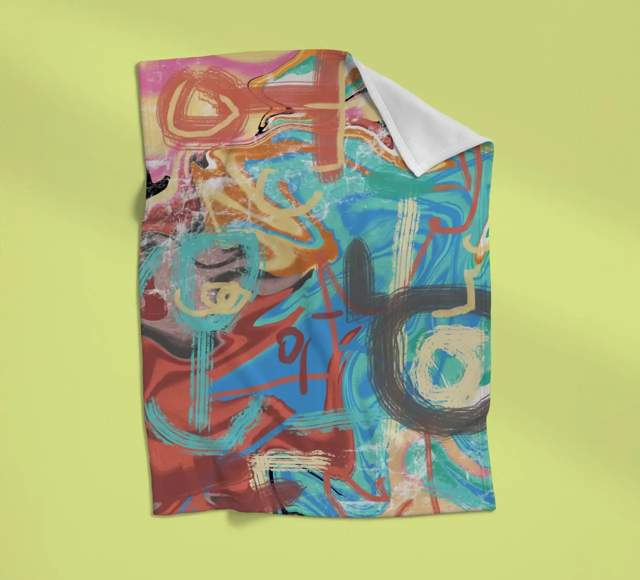 chaotic colors fleece blanket by Little Dean