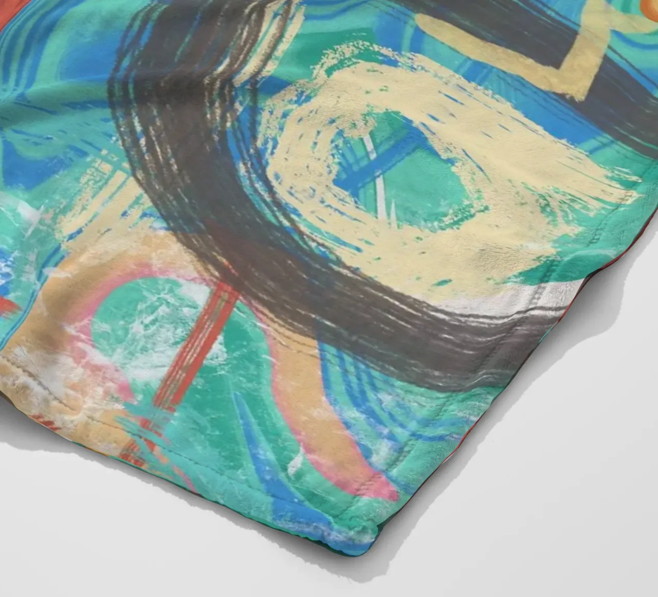chaotic colors fleece blanket by Little Dean