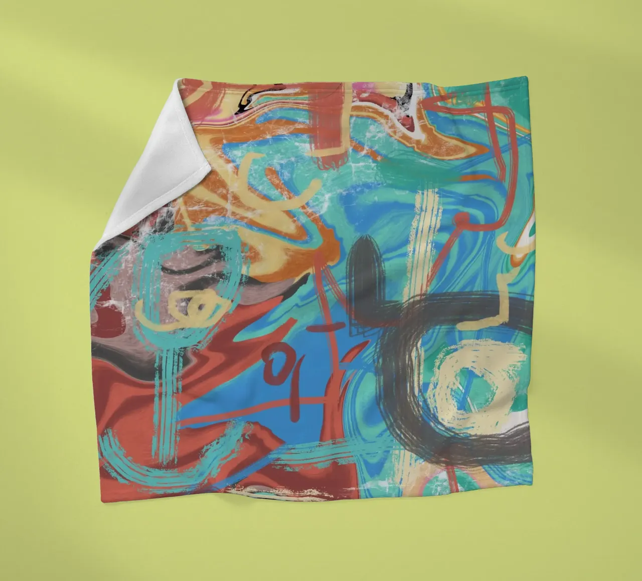 chaotic colors fleece blanket by Little Dean