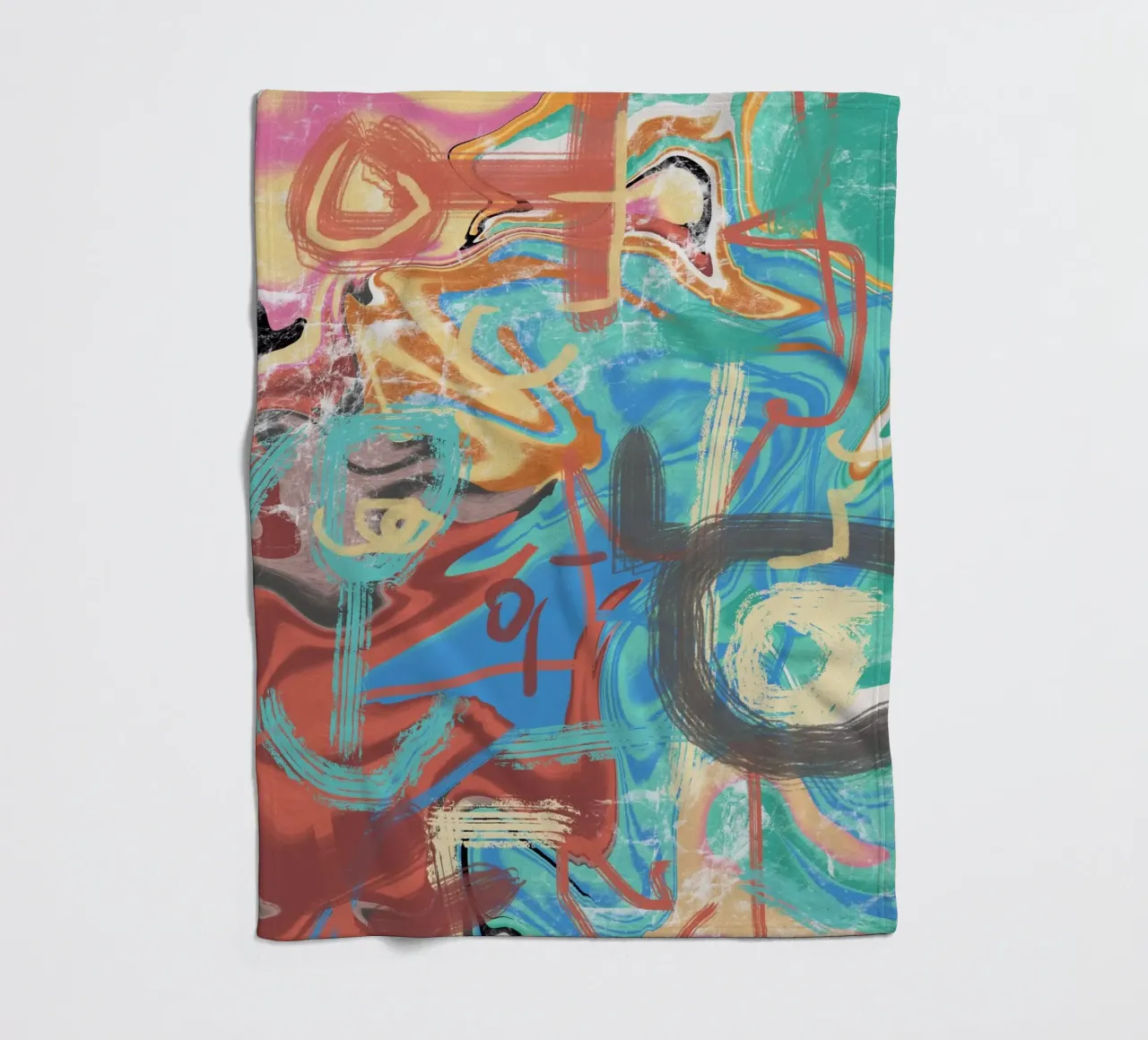 chaotic colors fleece blanket by Little Dean