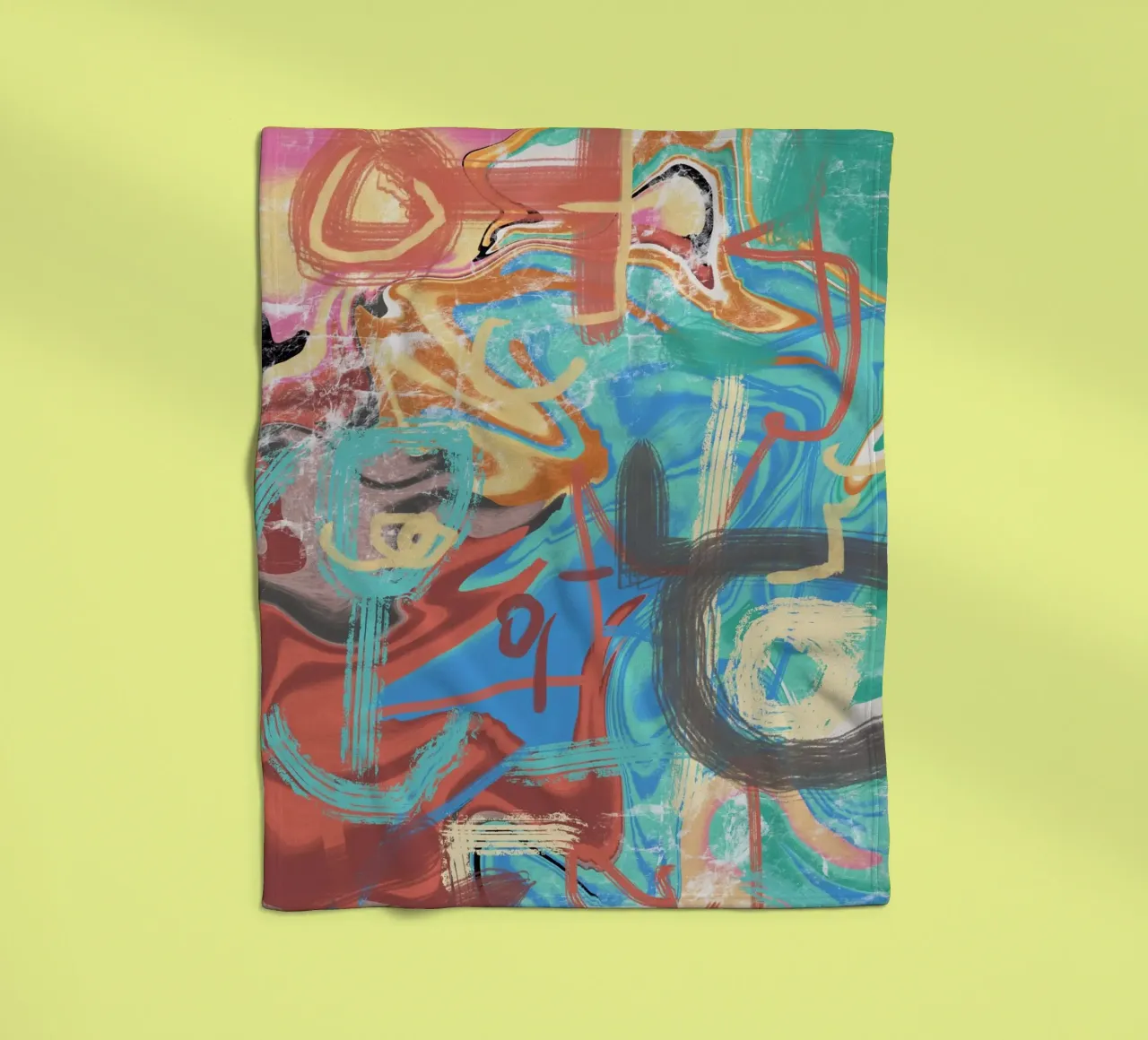 chaotic colors fleece blanket by Little Dean