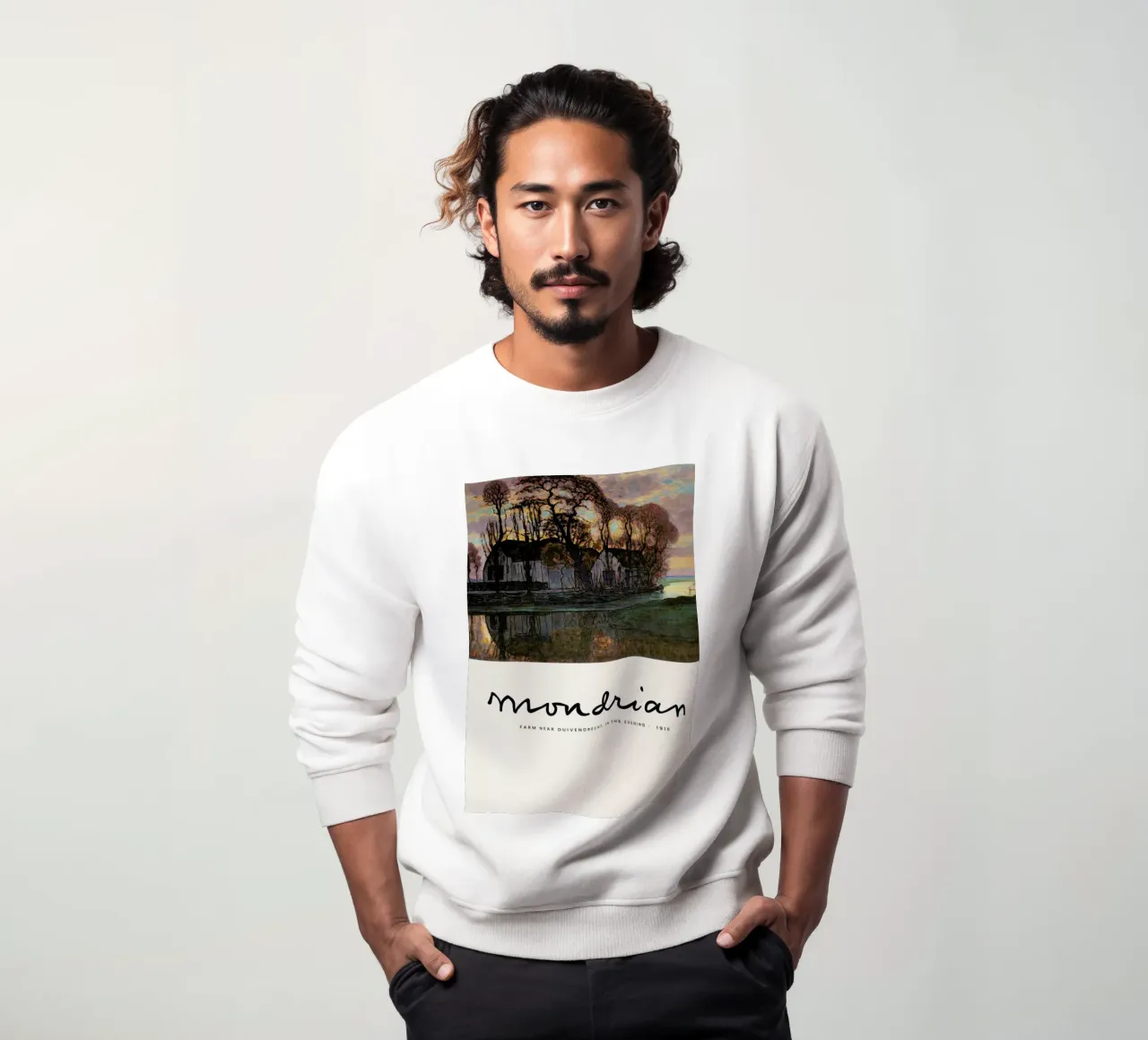 Mondrian – Signed Farm in the Evening felpa da Vintage by JUNIQE