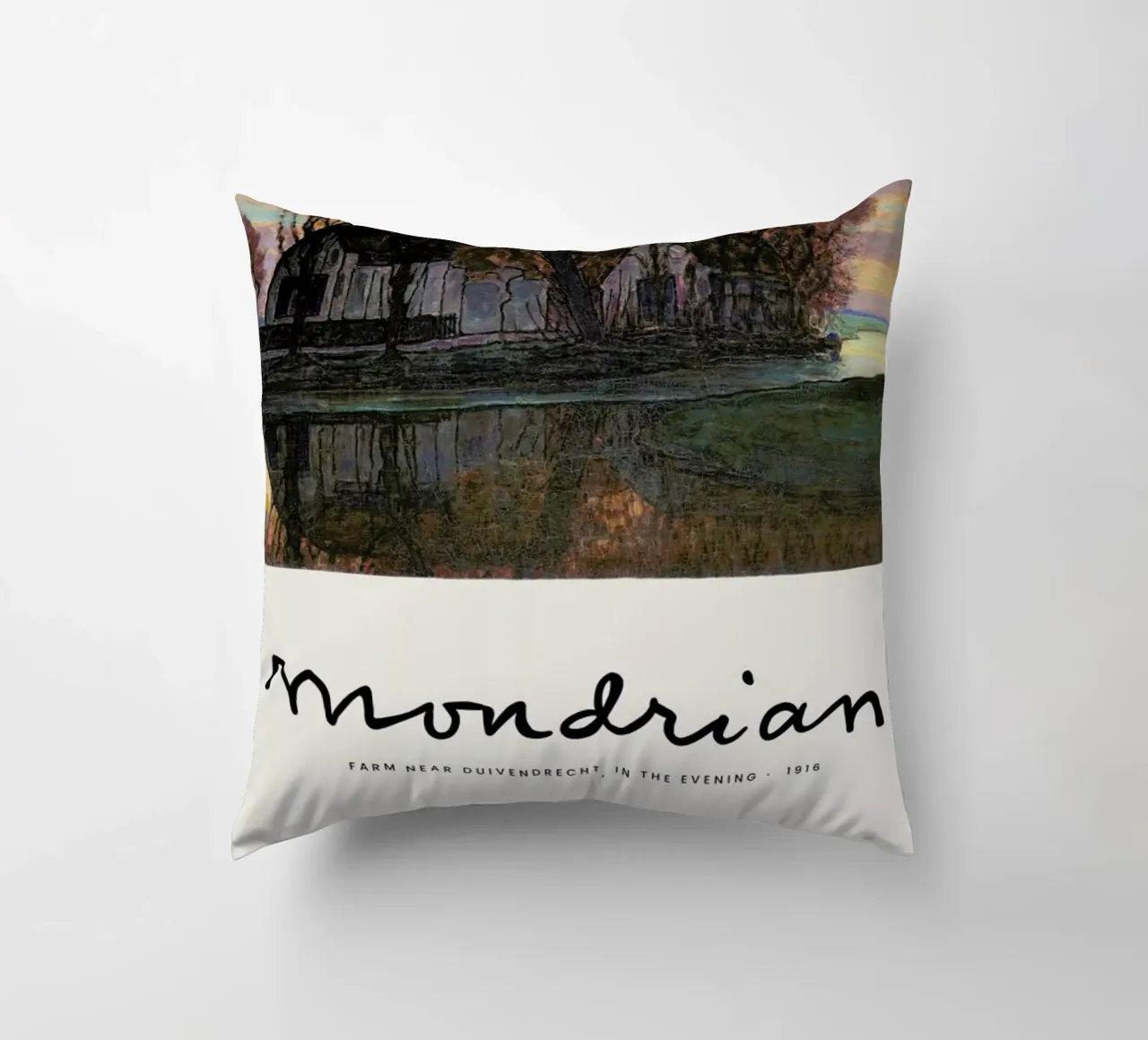 Mondrian – Signed Farm in the Evening cuscino da Vintage by JUNIQE