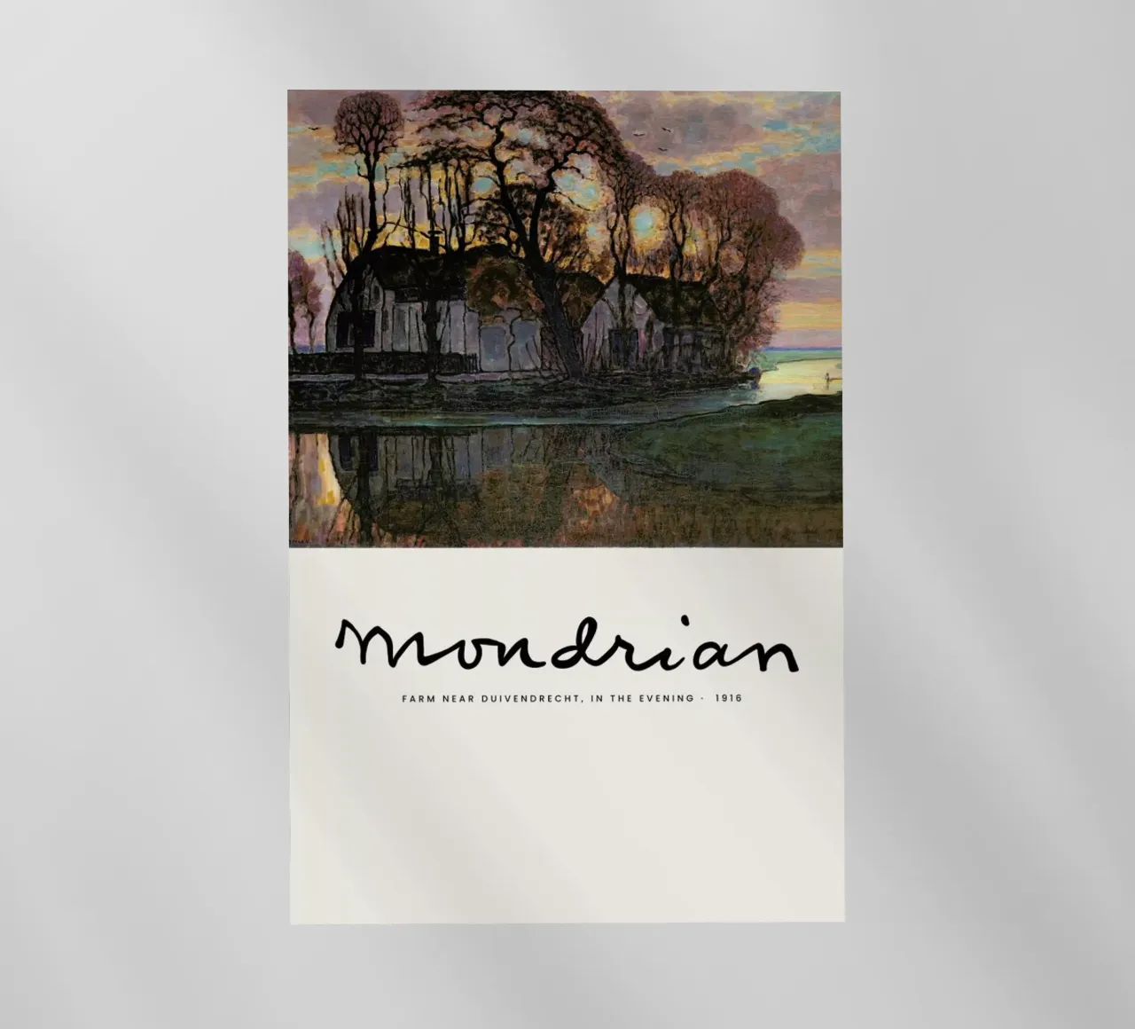 Mondrian – Signed Farm in the Evening pellicola backlit da Vintage by JUNIQE