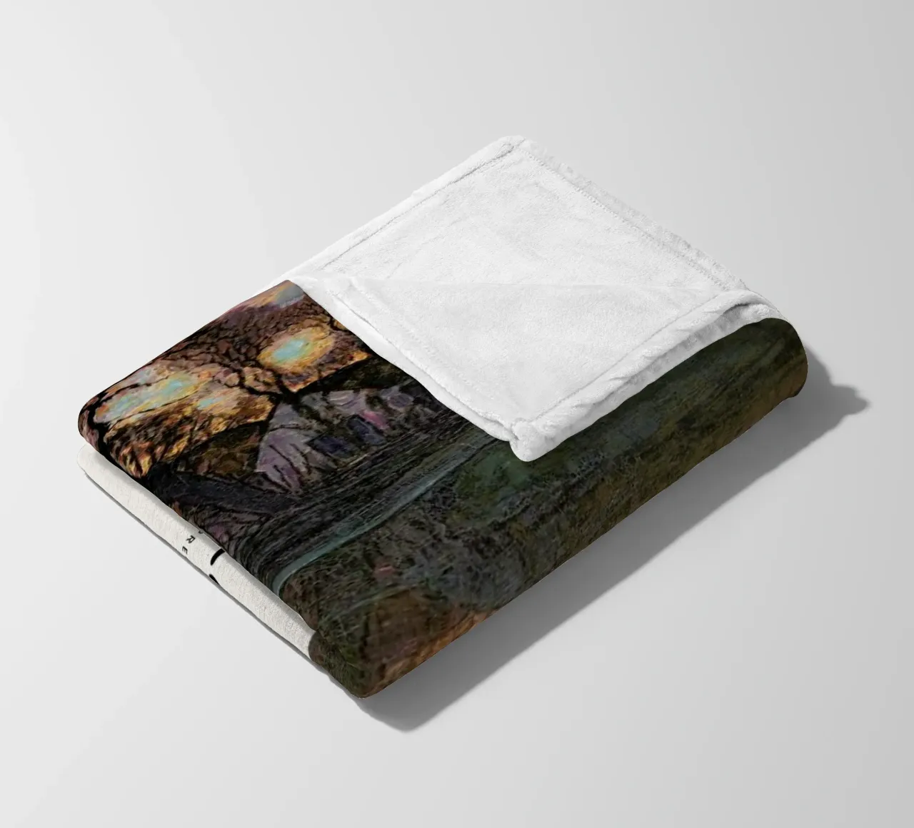 Mondrian – Signed Farm in the Evening coperta in pile da Vintage by JUNIQE