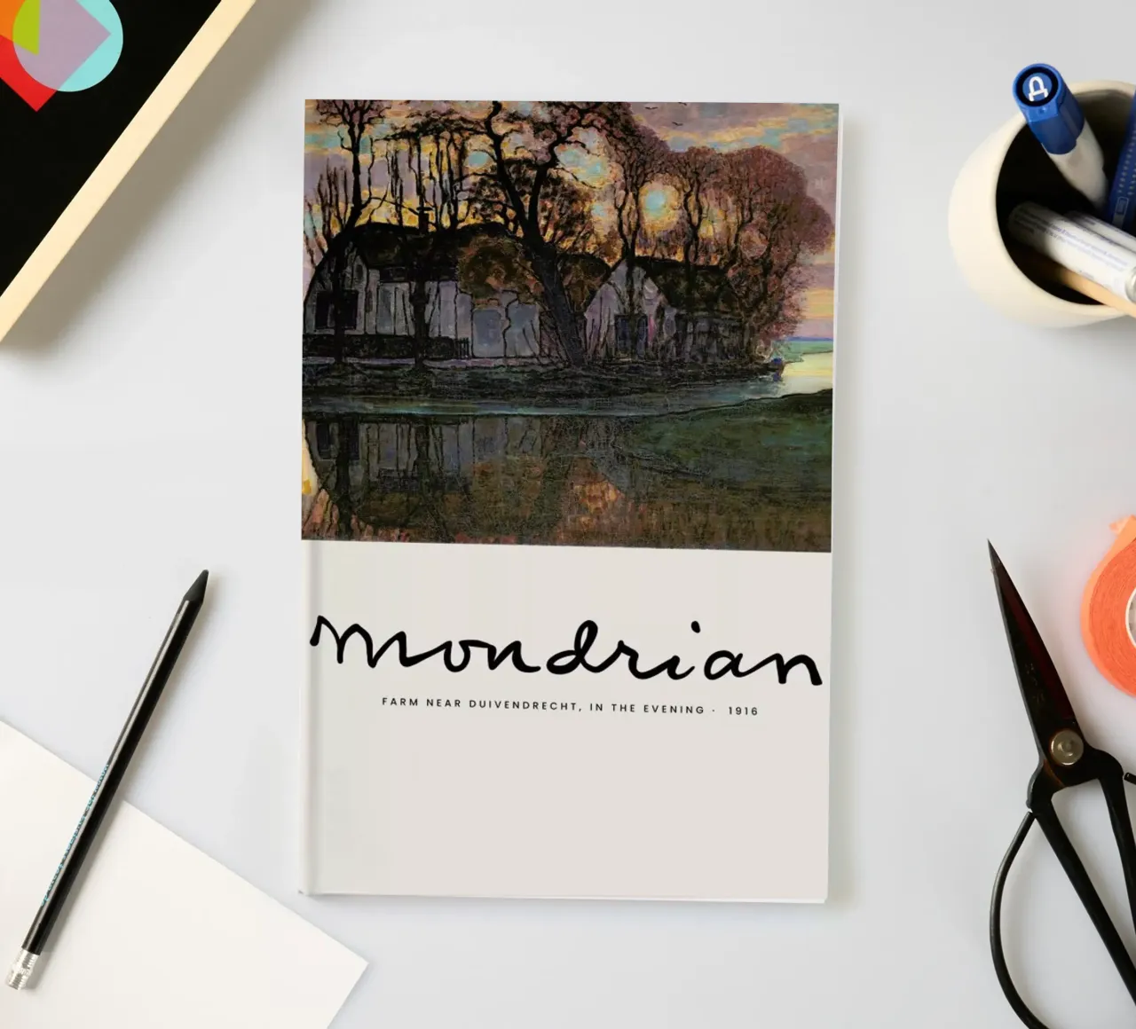 Mondrian – Signed Farm in the Evening notebook by Vintage by JUNIQE