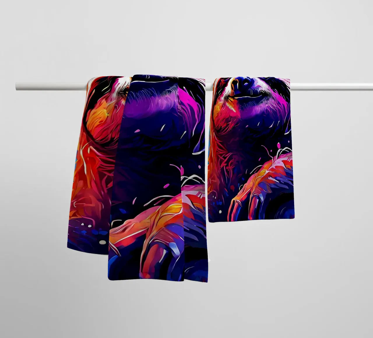 Sloth_Style_H_1 towel by Tierisch bunt by LK