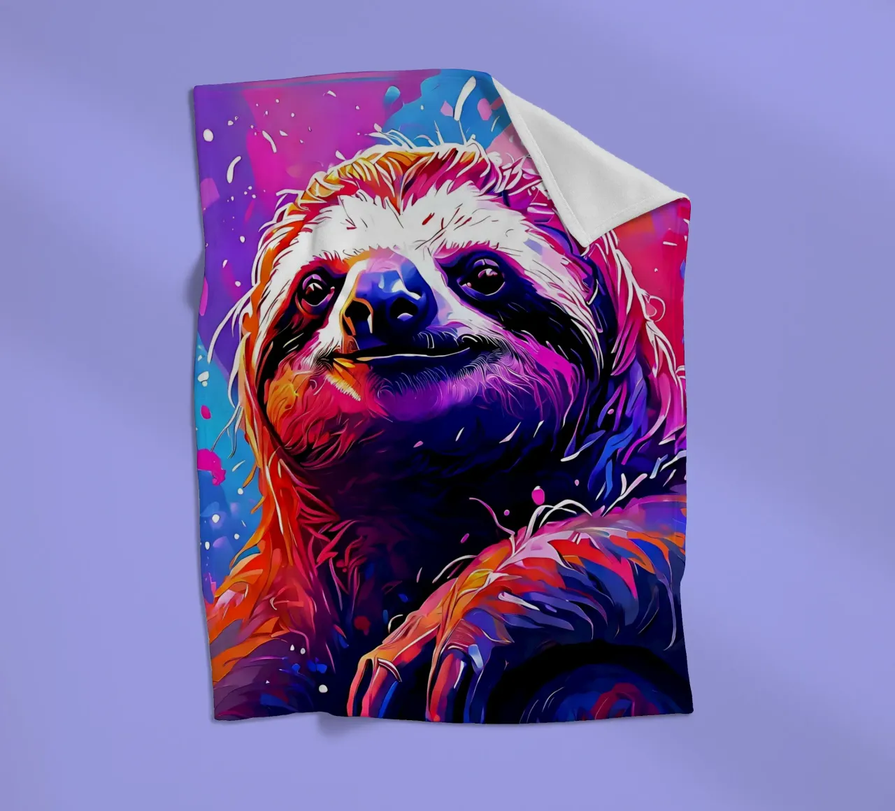Faultier_Stil_H_1 Fleecedecke von Tierisch bunt by LK