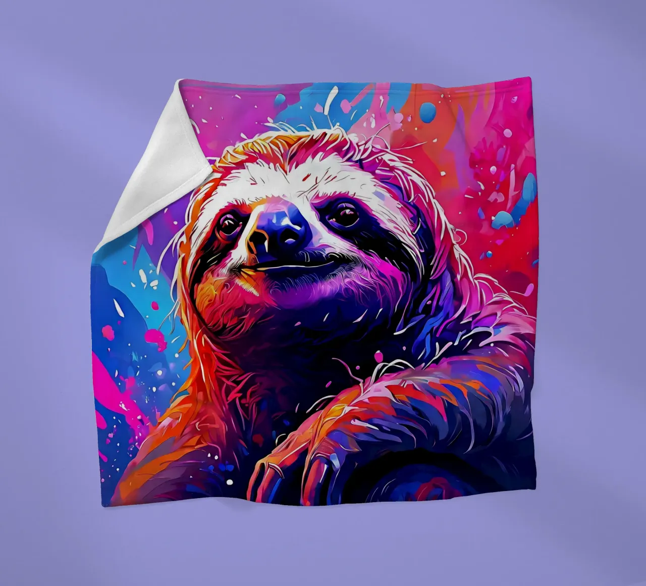 Faultier_Stil_H_1 Fleecedecke von Tierisch bunt by LK