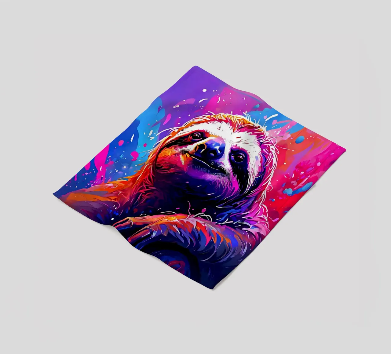 Faultier_Stil_H_1 Fleecedecke von Tierisch bunt by LK
