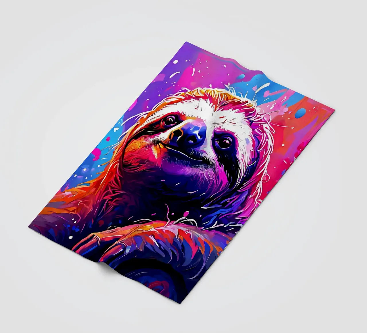 Faultier_Stil_H_1 Fleecedecke von Tierisch bunt by LK