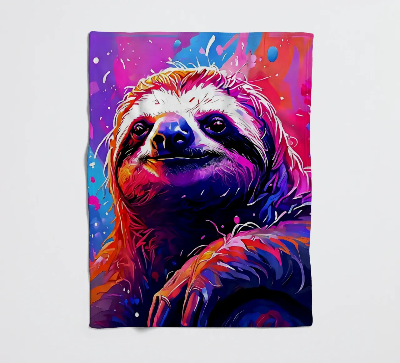 Faultier_Stil_H_1 Fleecedecke von Tierisch bunt by LK