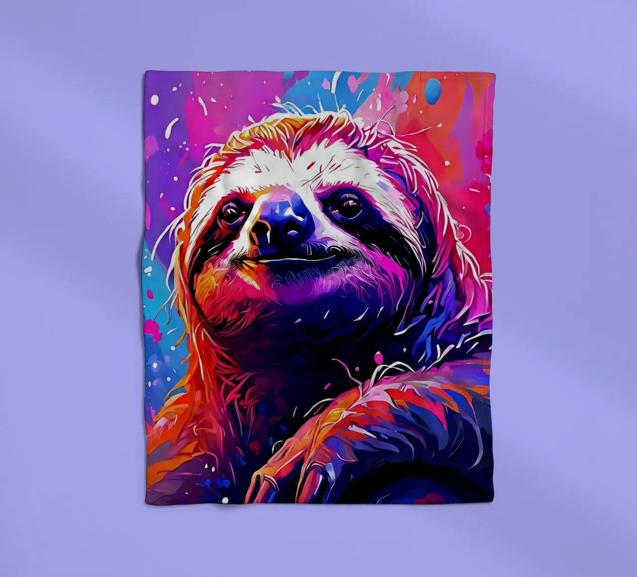 Faultier_Stil_H_1 Fleecedecke von Tierisch bunt by LK
