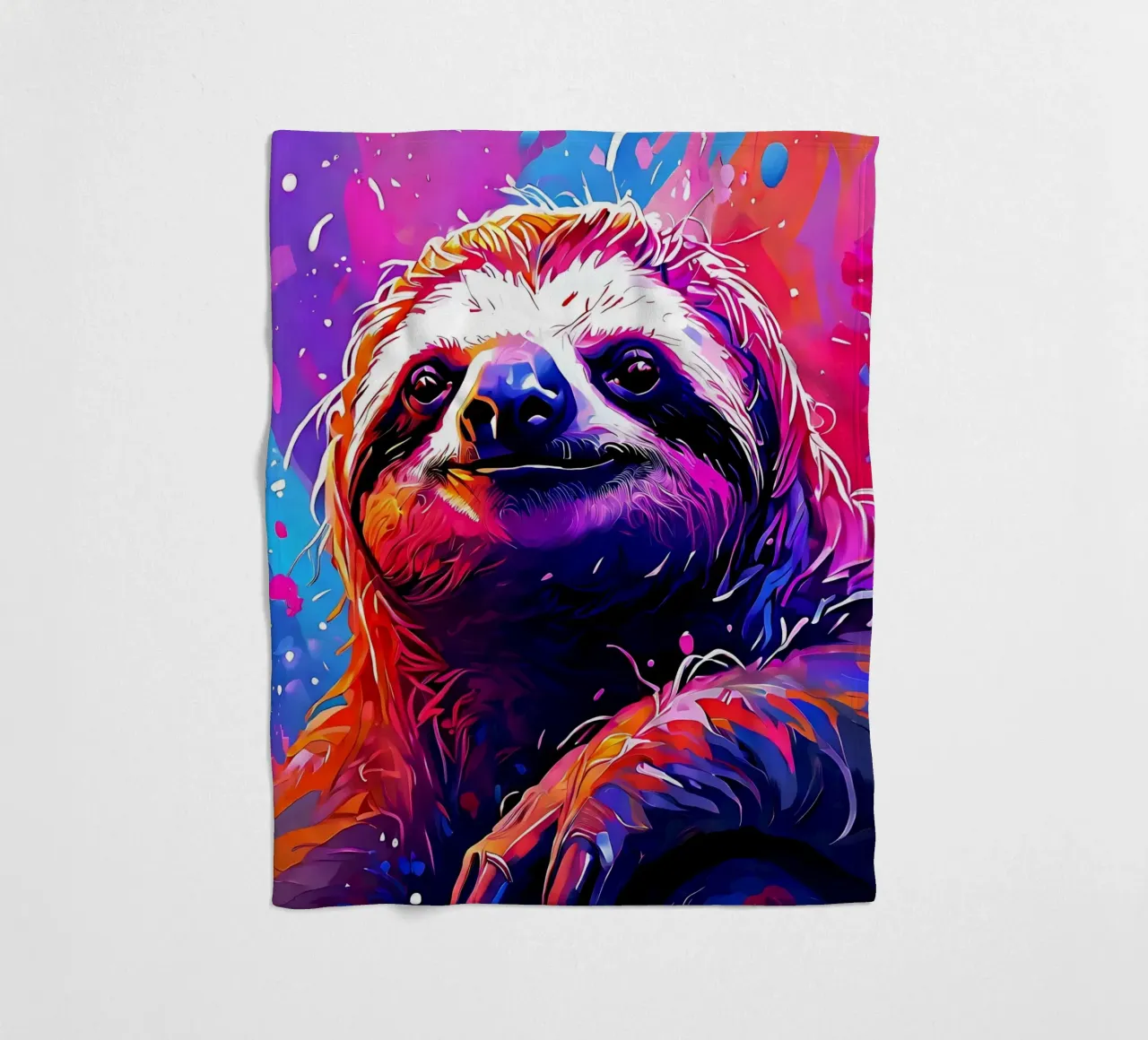Faultier_Stil_H_1 Fleecedecke von Tierisch bunt by LK