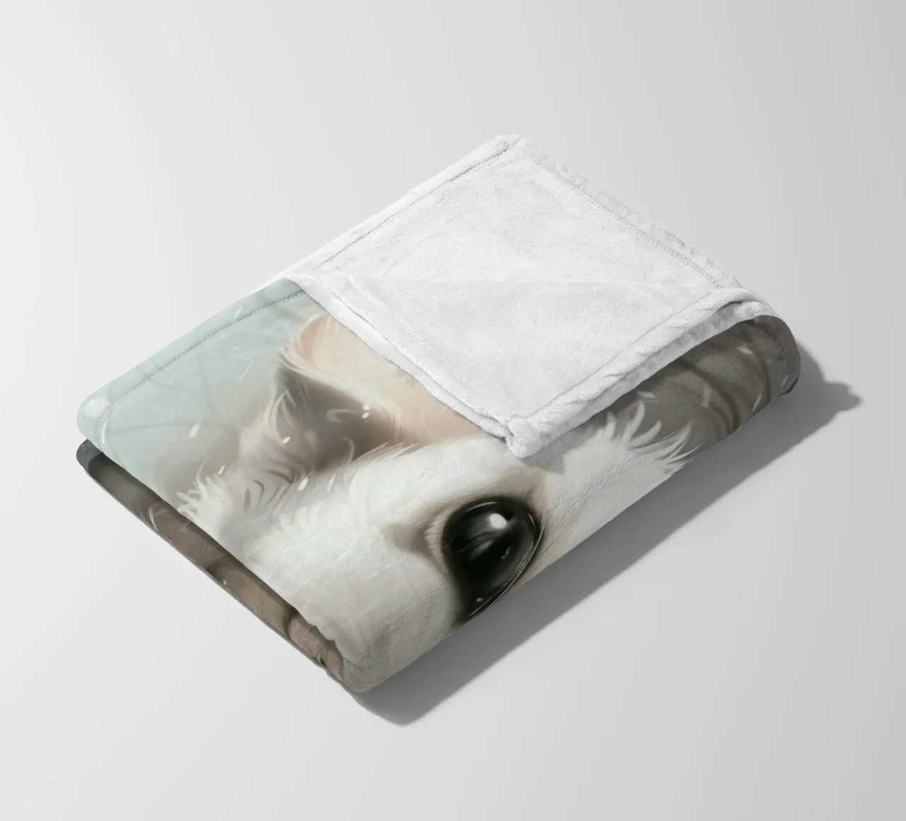 Cincillà bianco che tiene una palla in un ambiente innevato coperta in pile da DesignDoodle