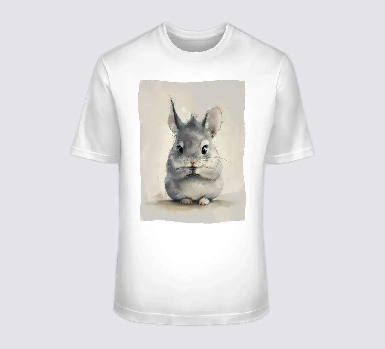 cincillà grigio, seduto in posizione eretta, con le zampe unite t-shirt da DesignDoodle