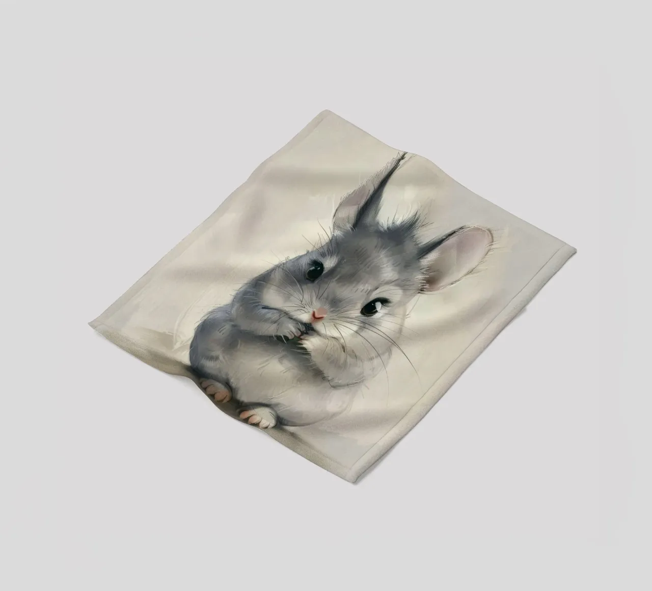 cincillà grigio, seduto in posizione eretta, con le zampe unite coperta in pile da DesignDoodle