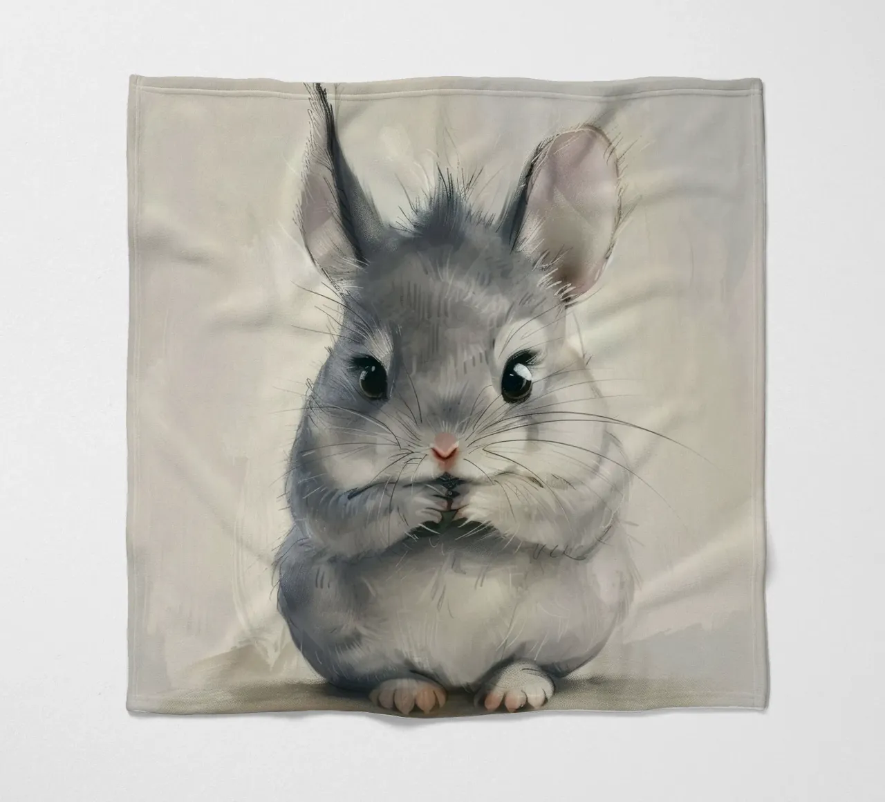 cincillà grigio, seduto in posizione eretta, con le zampe unite coperta in pile da DesignDoodle