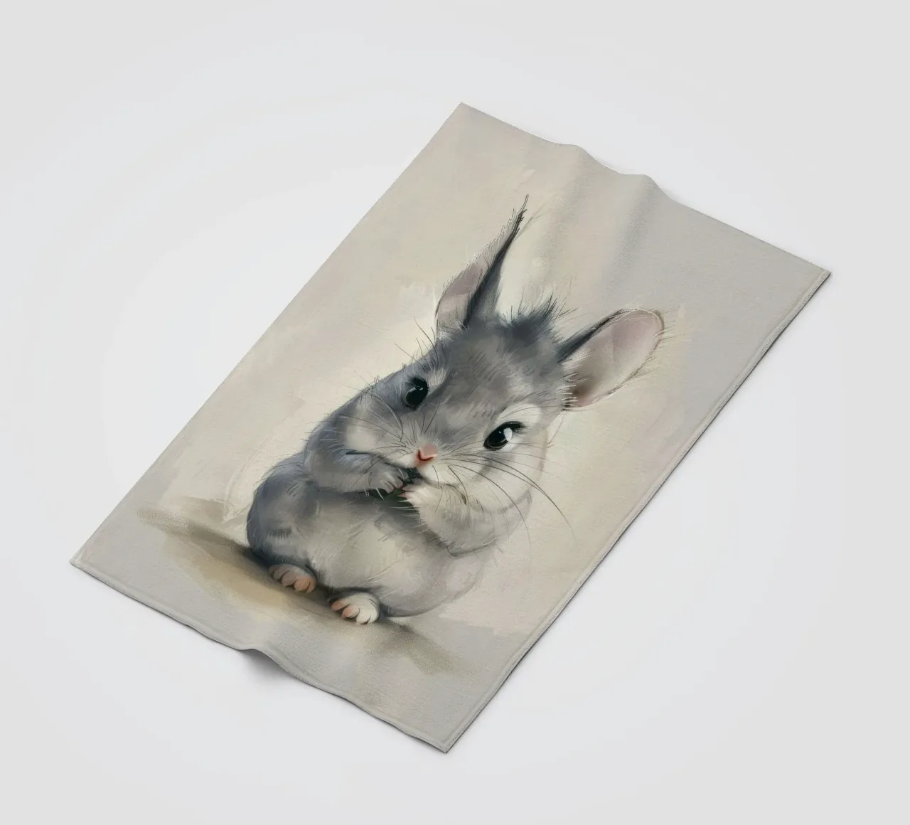 cincillà grigio, seduto in posizione eretta, con le zampe unite coperta in pile da DesignDoodle