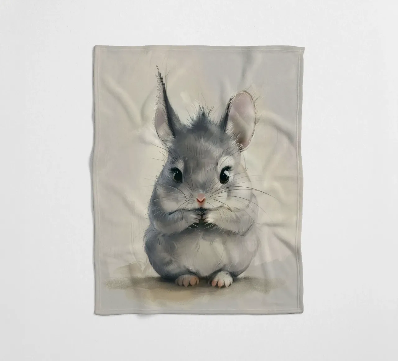 cincillà grigio, seduto in posizione eretta, con le zampe unite coperta in pile da DesignDoodle