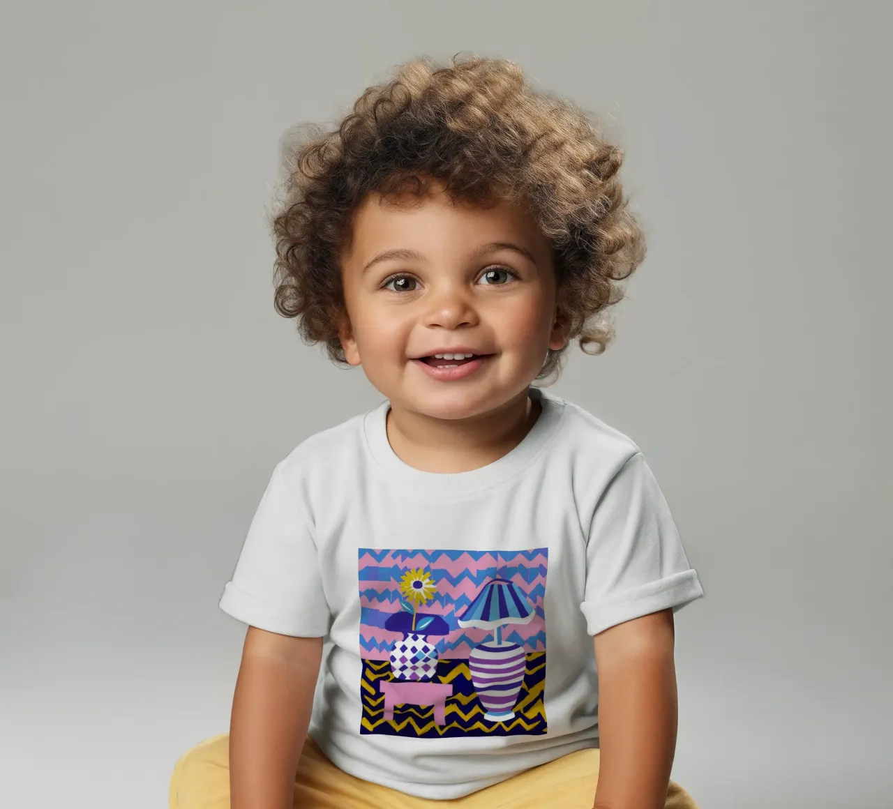 Lampada con vaso a zig-zag maglietta neonato da Pale Aura