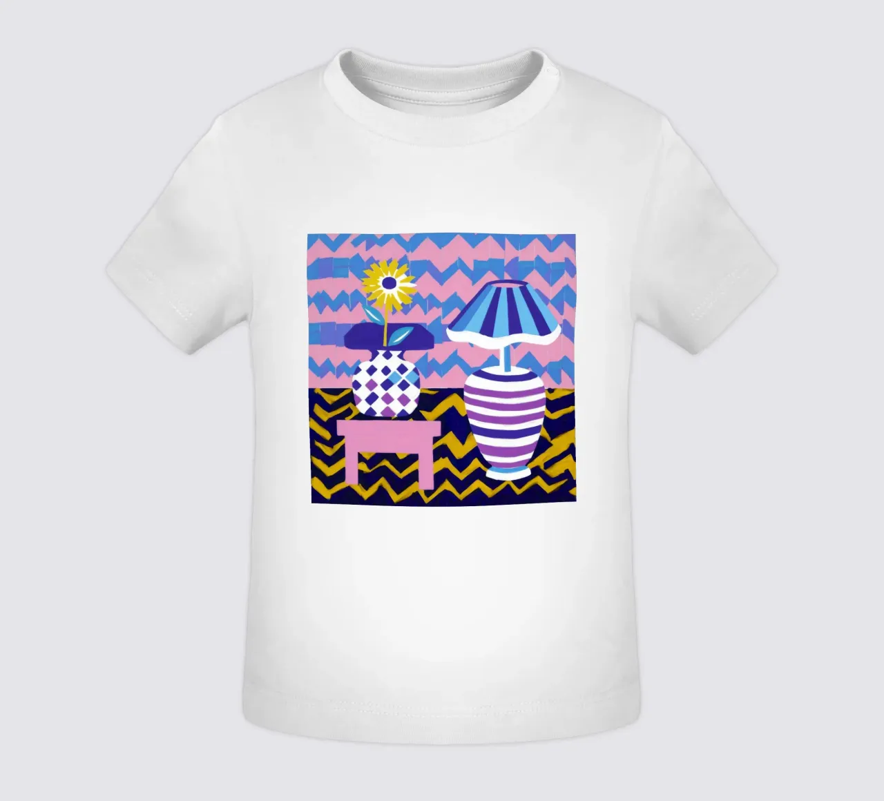 Lampada con vaso a zig-zag maglietta neonato da Pale Aura