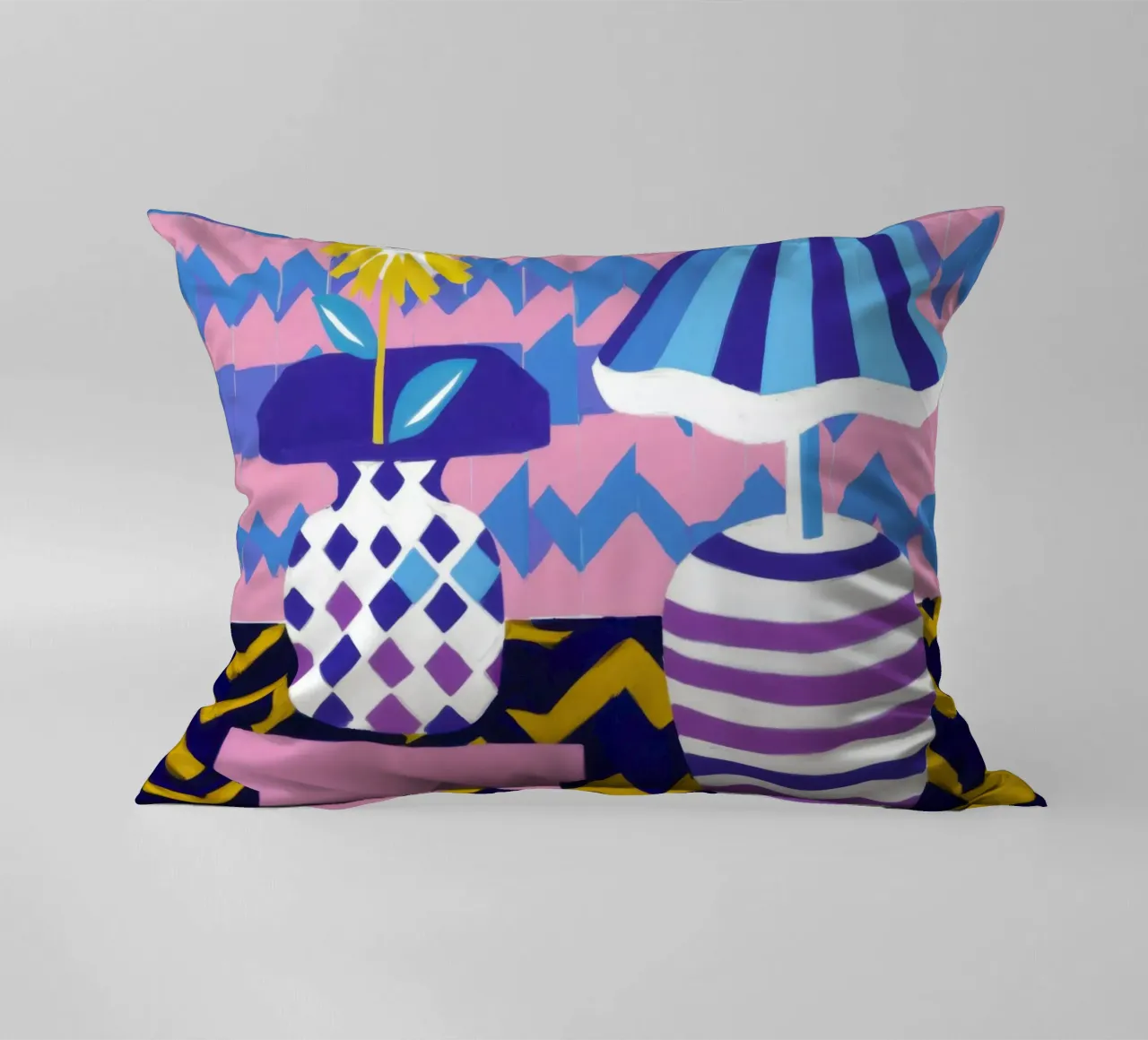 Lampada con vaso a zig-zag cuscino da Pale Aura