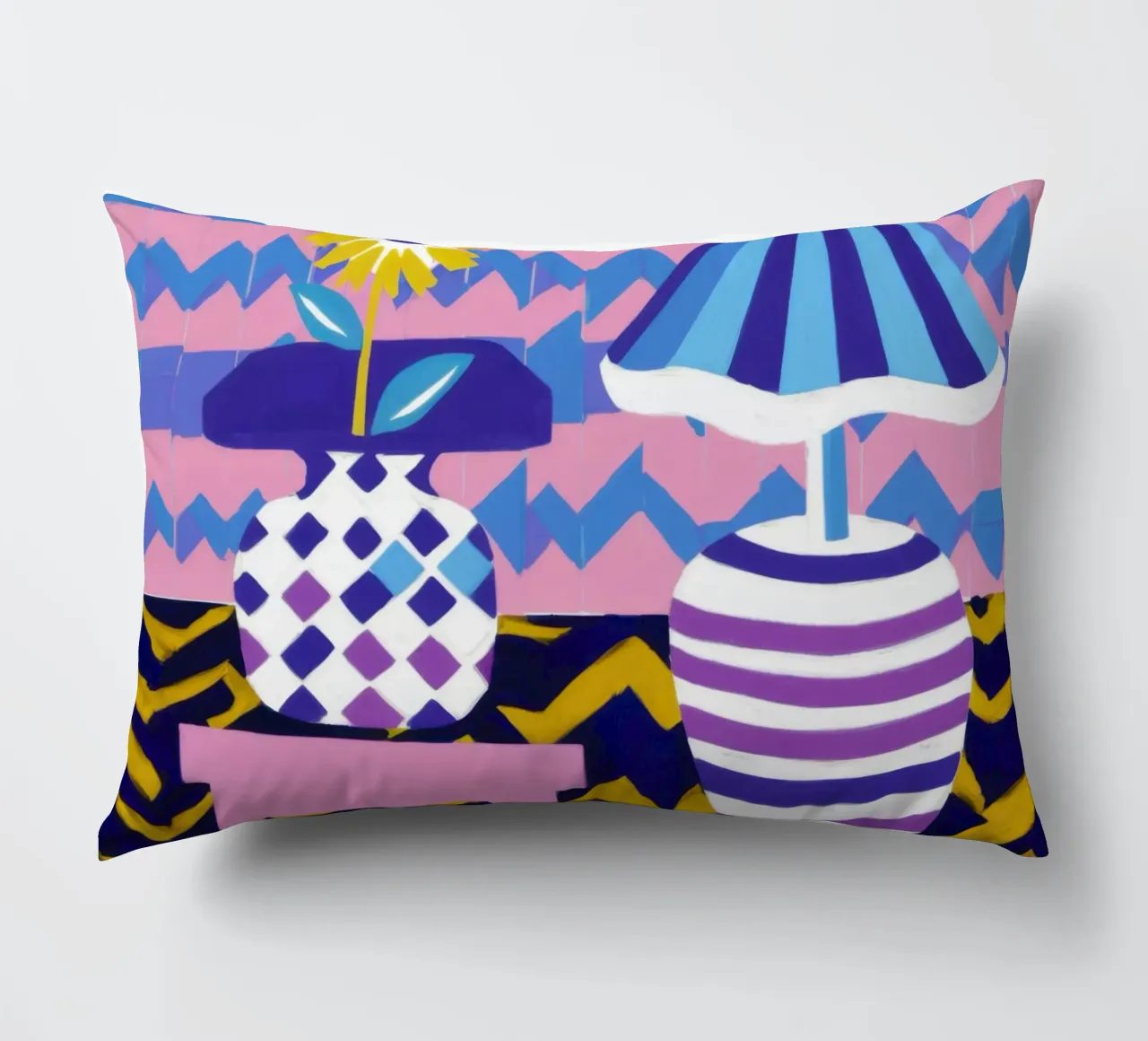 Lampada con vaso a zig-zag cuscino da Pale Aura