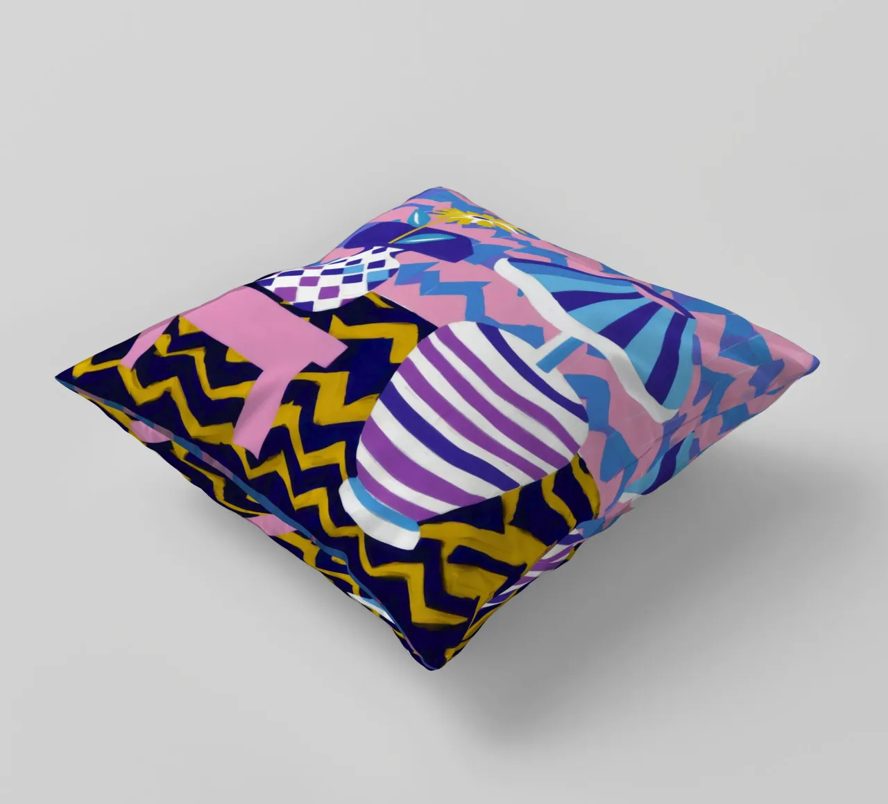 Lampada con vaso a zig-zag cuscino da Pale Aura