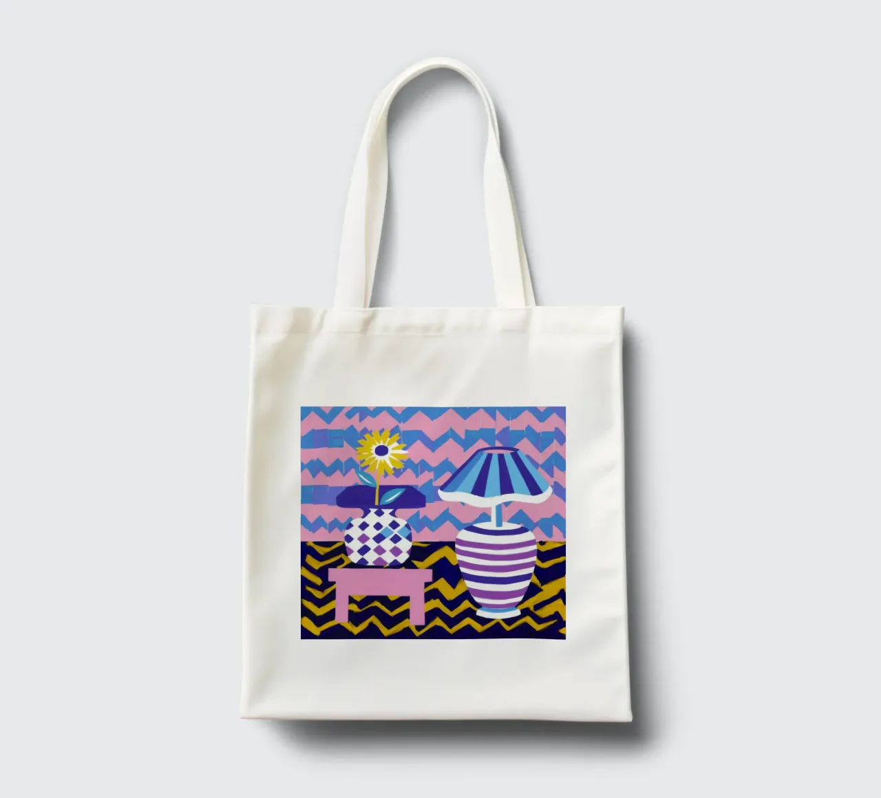 Lampada con vaso a zig-zag borsa in juta da Pale Aura