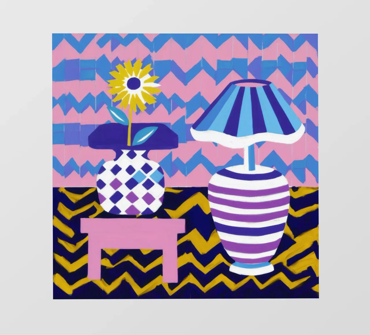 Lampada con vaso a zig-zag telo in pvc da Pale Aura