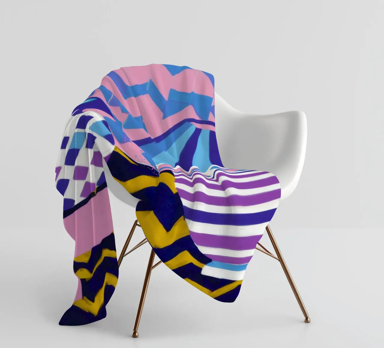 Lampada con vaso a zig-zag coperta in pile da Pale Aura